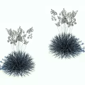 Blue Spherical Ornamental Plants with Silver Delicate Leaves and Foliage