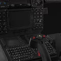 US Army Military Helicopter Equipped With Rocket Launcher Transparent Cockpit And Interior Seats