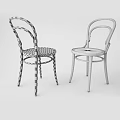 Modern Style Dining Chairs With Curved Backrest In Brown And Black Colors
