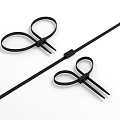 Black Cable Ties With Long Strip And Looped Designs For Secure Bundling