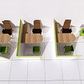 Modern Workspace Interior Design With Functional Desks Green Chairs And Partitions