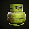 Rusty Green Gas Cylinder As Essential Household Item For Daily Use