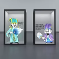 Photo Check-in Spot With Ancient Costume Cartoon Characters In Display Cabinets For Taking