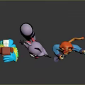 Animated Game Movie Cartoon Characters With Playful Poses And Vibrant Colors