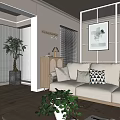 Nordic Style Single Apartment Japanese Style Single Apartment Nordic Style Living Room Nordic Style Sofa Coffee Table Japanese Style Sofa Coffee Table 3d model