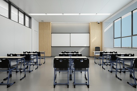 modern classroom 3d model