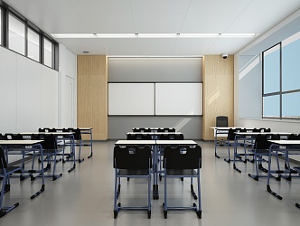 modern classroom 3d model