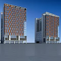 Modern Hotel Building Exterior Featuring Geometric Facade And Glass Stone Panels