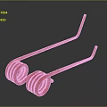 Red Coil Springs Hardware Tools With Flexible Curved Metal Rods