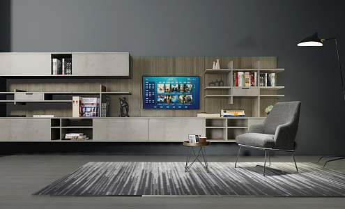 Modern TV Background Cabinet TV Cabinet Performance Full 3d model