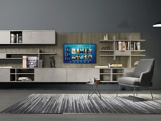 Modern TV Background Cabinet TV Cabinet Performance Full 3d model