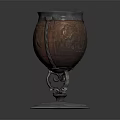 Vintage Copper Decorative Vessel Featuring Intricate Carvings And Ornate Base