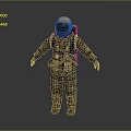 Realistic Astronaut 3D Model In Detailed Spacesuit Standing On Gray Background