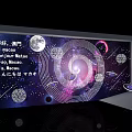 Macau Shop Window Display With Multilingual Greetings And Starry Galaxy Design 3d model
