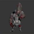 Modern game character robot warrior mechanic combat police mechanic armor 3d model