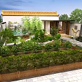 Chinese Garden Landscape With Traditional Architecture Stone Path Garden Plants Rockery And Stone Lanterns