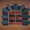 Medieval Arched Door Design With Gray Stone Frames Wooden Panels And Metal Knockers