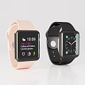 Smart Watch with Pink and Black Straps Featuring Screen Display Time Fitness Session Schedule