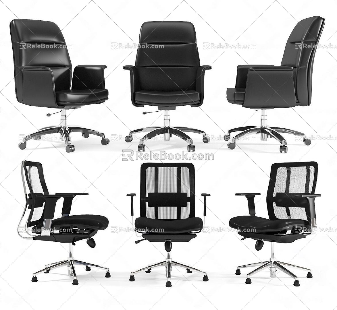 Modern office chair combination 3d model