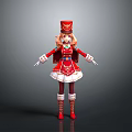 Cartoon Character In Red Uniform With Golden Accents White Skirt Baton And Red Boots
