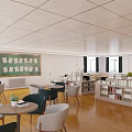 reading room teacher reading library 3d model