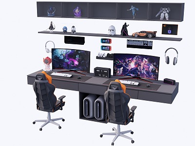 Modern Home Decoration E-sports Table and Chair Computer Table and Chair 3d model