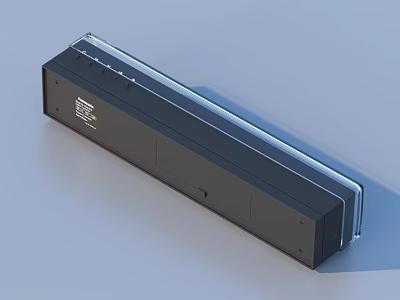 Black Long Rectangular Household Item With Transparent Panel And Control Interface 3d model