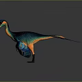 Vibrant Feathered Dinosaur With Blue Green Orange Colors Open Mouth And Dynamic Posture