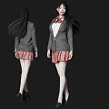 modern woman beauty figure jk school uniform girl miniskirt figure silk stockings figure long hair beauty jk beauty uniform campus goddess 3d model