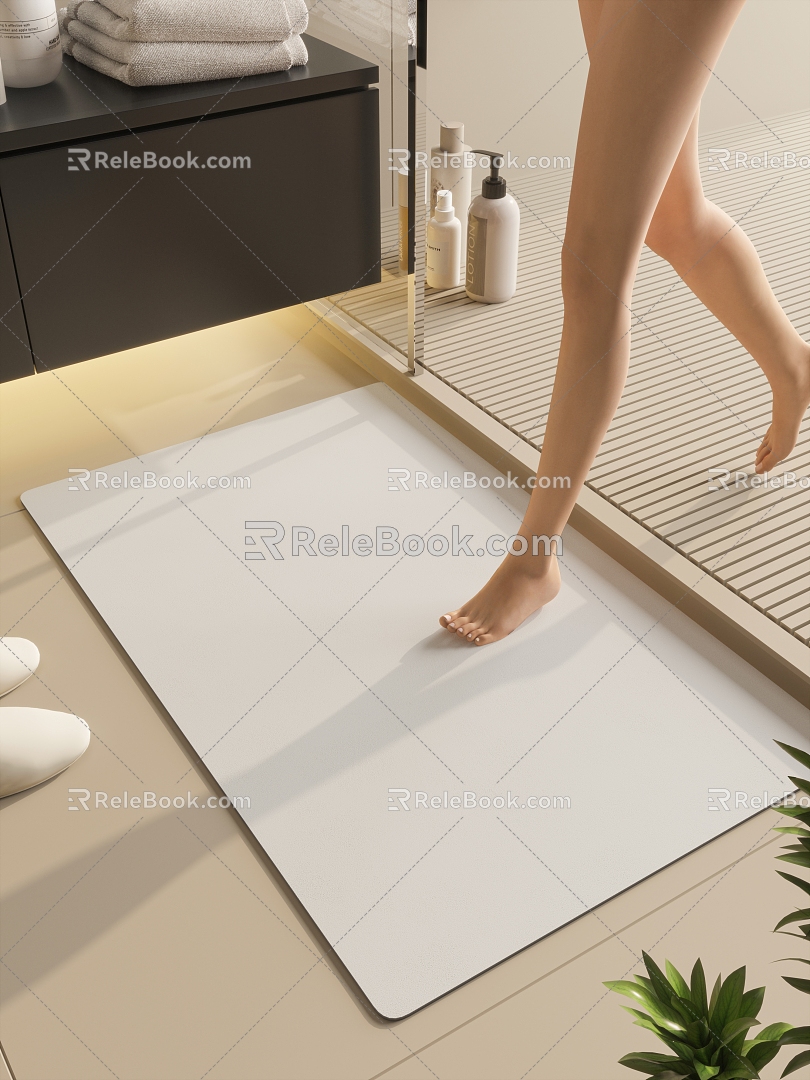 Bathroom carpet 3d model