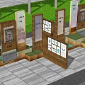 Modern Multiple Billboards With Urban Background And Palm Trees Displaying Information