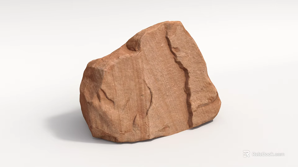 Natural Stone Wood Texture Decorative Element With Brown Carved Surface Pattern 3d model