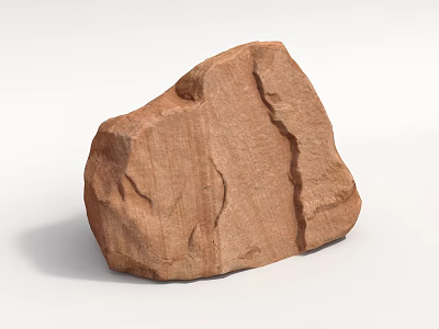 Natural Stone Wood Texture Decorative Element With Brown Carved Surface Pattern 3d model