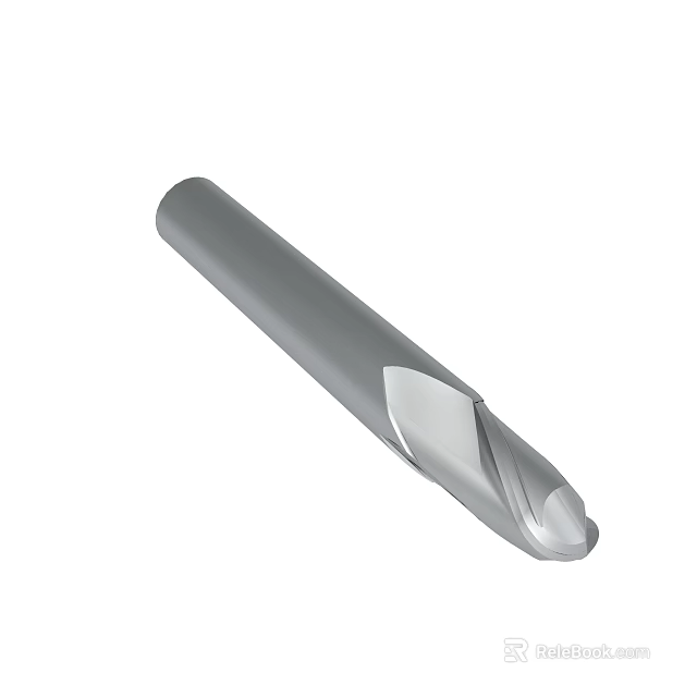 High Precision Tungsten Carbide End Mill With Spiral Flute For Metal Machining 3d model 