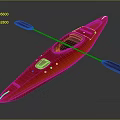Red Kayak With Black Paddle Designed For Water Sports And Outdoor Recreation