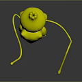 Bulbasaur 3D Model With Green Body Red Eyes Brown Vine Tail On Dark Background