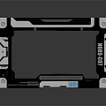 Black Industrial Computer Terminal With Silver Bezel Metal Bracket And Blue Light Strip MDR 6600