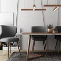 Modern Dining Table and Chair Combination Dining Table Combination 3d model