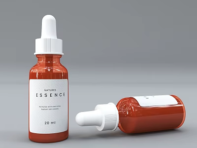 High Quality Red Bottle Cosmetic Nature Essence With Dropper Design 20 ml 3d model