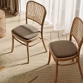 Comfortable Lounge Chairs With Rattan Backrest Wooden Frame Gray Cushion And Cozy Indoor Rug