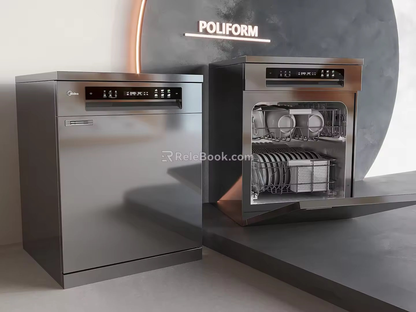 Smart built-in dishwasher 3d model