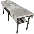 Modern Bathroom Accessories Including Soft Towels Slippers Bath Bottles And Storage Rack