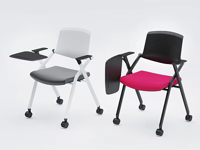 Modern Leisure Chairs With Wheels Armrests Featuring Different Colors White Gray Black Pink 3d model