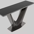 Modern Console Table With V Shaped Metal Frame And Sleek Marble Top