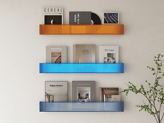 Modern Wall Shelf Minimalist Acrylic Bookshelf Magazine Rack Wall Bookshelf 3d model