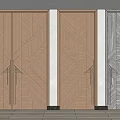 Elegant Double Doors With Geometric Patterns Wooden Black And Metal Accents