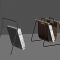 Modern Bookshelf Newspaper Books Magazine Rack Combination 3d model