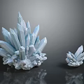 Light Blue Crystal Cluster Decorative Ornament Set With Large And Small Pieces