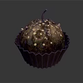 Dark Spiky Fruit with White Spots in Paper Cup and Small Stem on Top