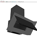 Black Modern Kitchen Range Hood Appliance With Stainless Steel Design And LED Lights